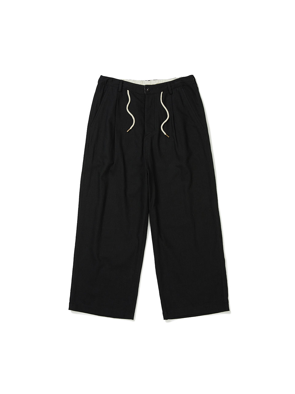 SOUNDSLIFE - Linen Wide Pants Black