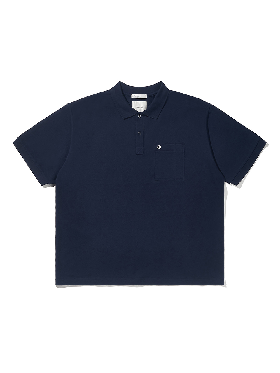 SOUNDSLIFE - Big Fit Basic Pocket Polo Shirt Navy