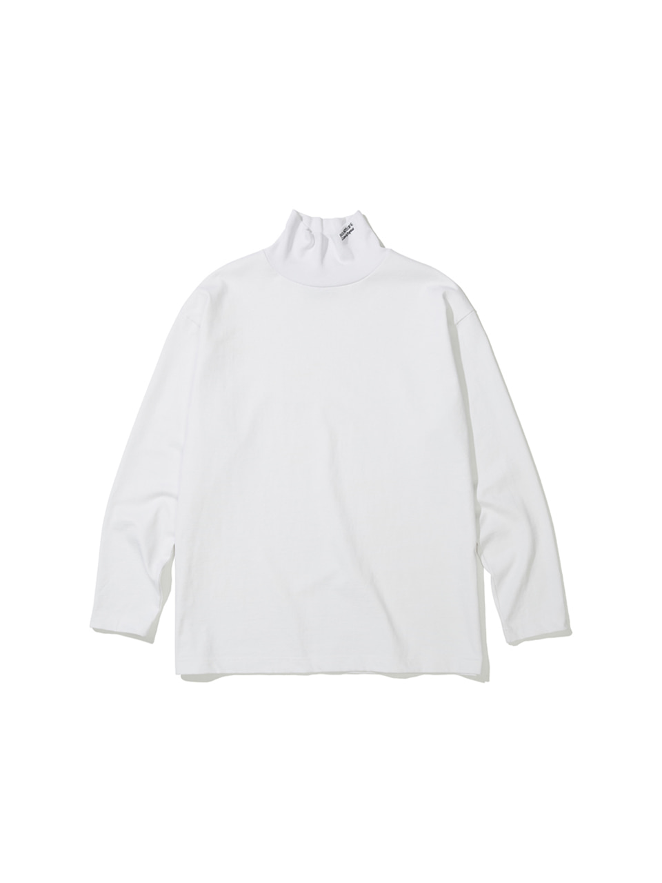 SOUNDSLIFE - Mock Neck Long Sleeve T-Shirt White