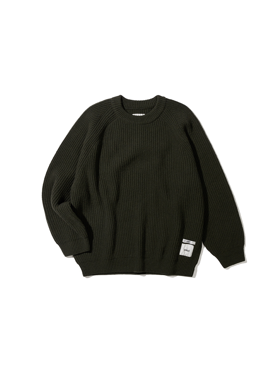 SOUNDSLIFE - Lambs Wool Oversized Crew neck knit Olive