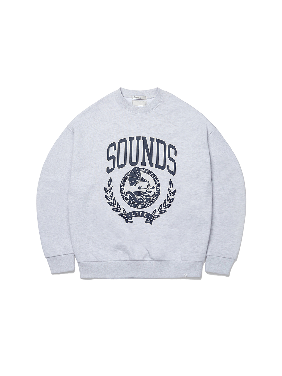 SOUNDSLIFE - Flocking Printing Sweatshirts Melange Grey