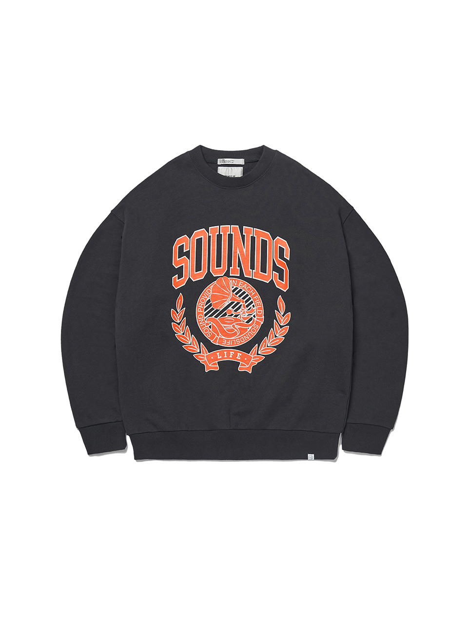 SOUNDSLIFE - Flocking Printing Sweatshirts Charcoal