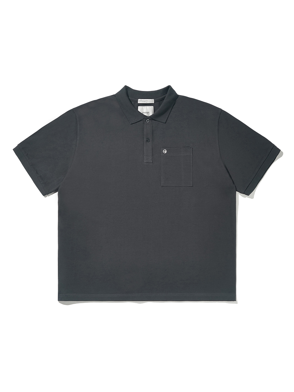SOUNDSLIFE - Big Fit Basic Pocket Polo Shirt Charcoal